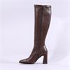 Pedro Anton Glasgow Knee High Heel Boot - Brown Stretch